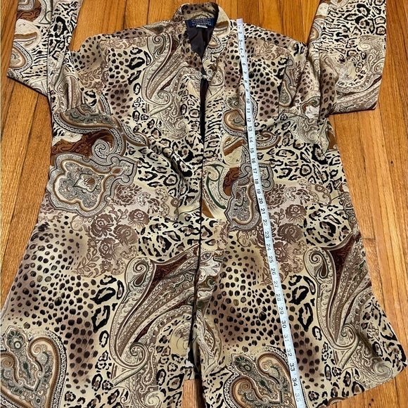 WILLOW RIDGE Women Size 24 Open Front Animal Print Elegant Lightweight Jacket - Picture 7 of 12